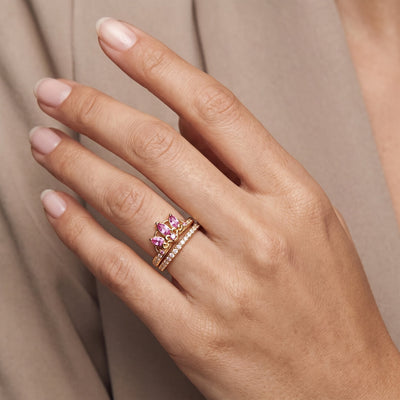 Rapunzel Crown Sparkling Ring Set