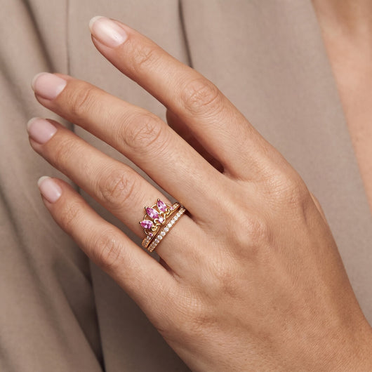 Rapunzel Crown Sparkling Ring Set