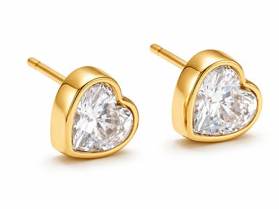 Bezel Love Stud Earrings