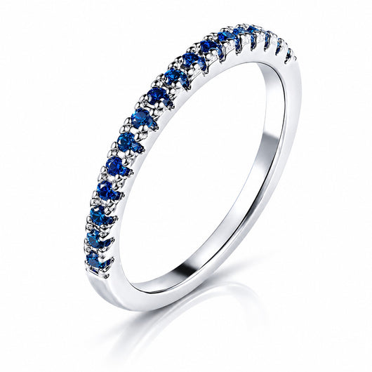 Blue Pavé Ring 2mm