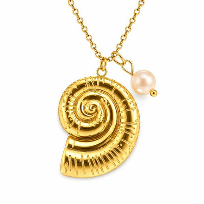 Conch Pearl Pendant Necklace