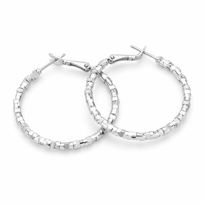 Diamond Cut Hoop Earrings