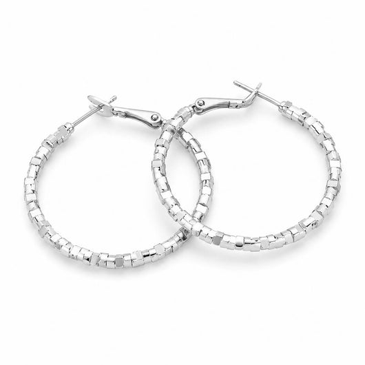 Diamond Cut Hoop Earrings