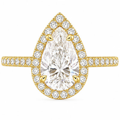 Gold 1ct Pear Ring