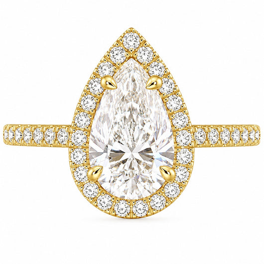 Gold 1ct Pear Ring