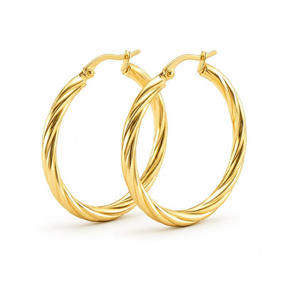 Large Twist Hoop Earrings