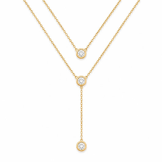 Layered Round Diamond Necklace