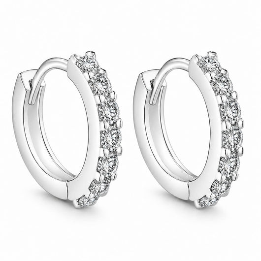 Pavé Huggie Hoop Earrings