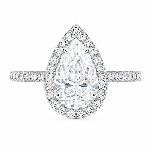 Silver 1ct Pear Ring