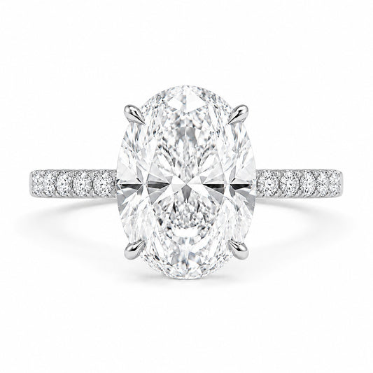 Silver 2ct Oval Ring