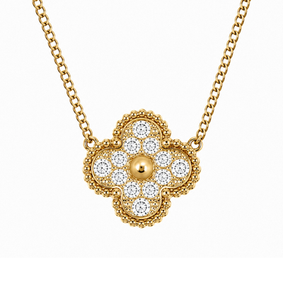 18K Gold Clover Necklace