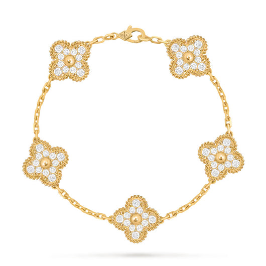 18K Gold Clover Bracelet